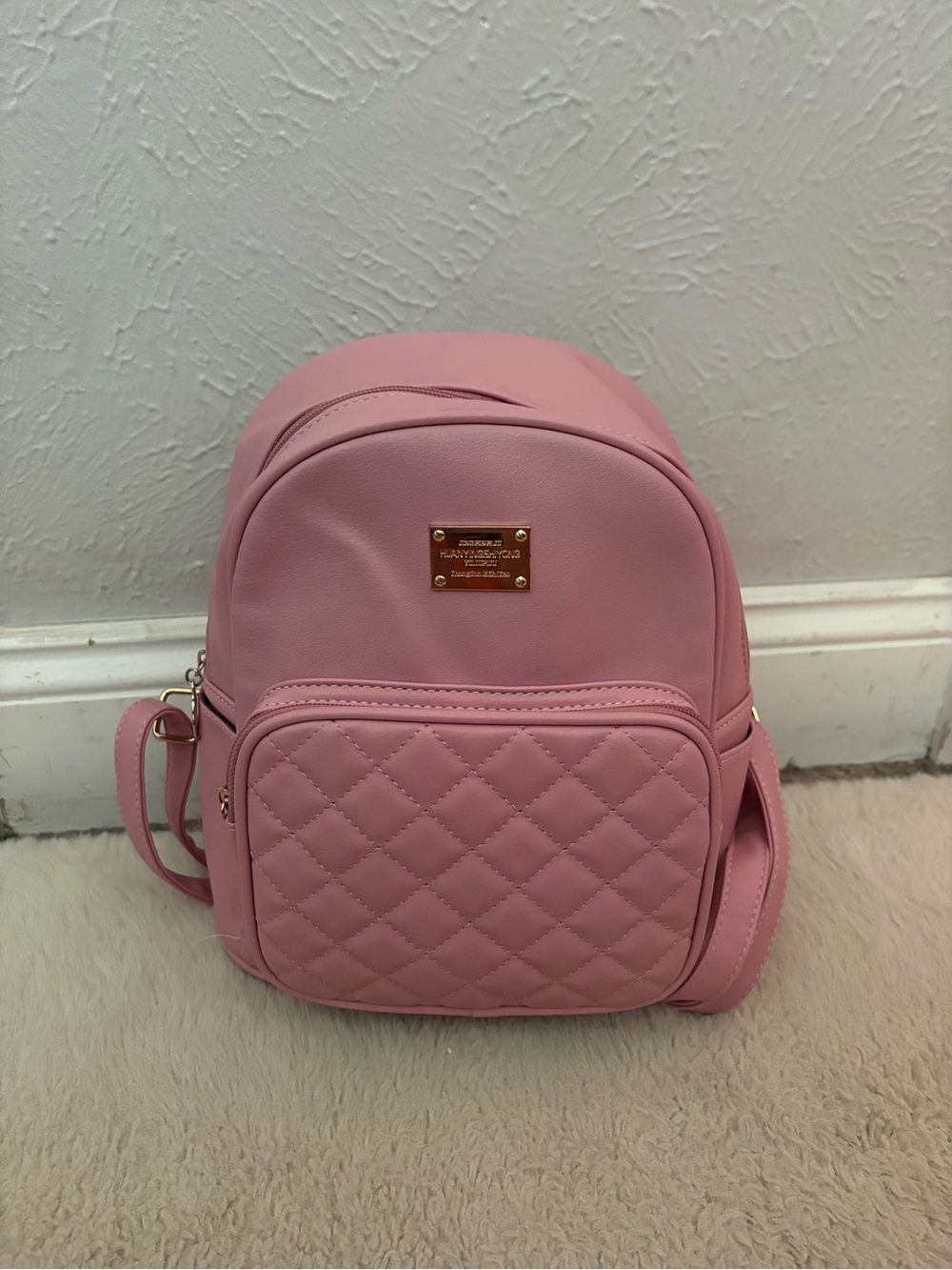 Pink Quilted Mini Backpack - Unknown Brand